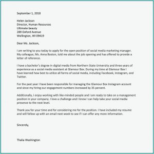 Professional Cover Letter For Resume