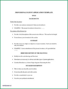 Provisional Patent Application Template Free