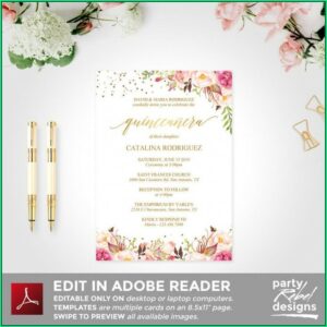 Quinceanera Invitation Templates