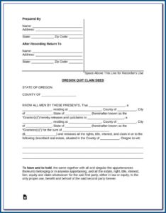 Quit Claim Deed Form San Joaquin County