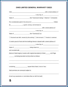 Quit Claim Deed Form Summit County Ohio