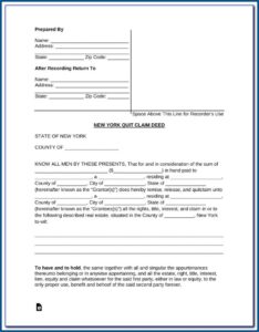 Quit Claim Deed Sample Washington State