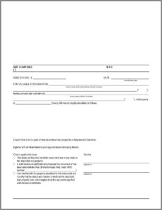 Quit Claim Deed Template
