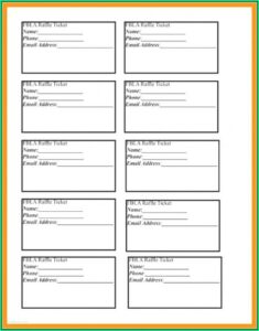 Raffle Ticket Template Word 2010