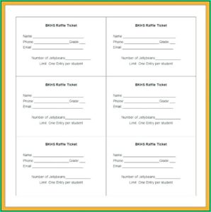 Raffle Tickets Template Word Free