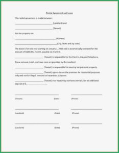 Rent To Own Lease Agreement Template Free