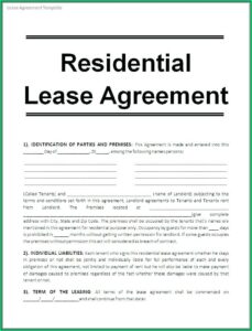 Rental Lease Agreement Template Free Victoria