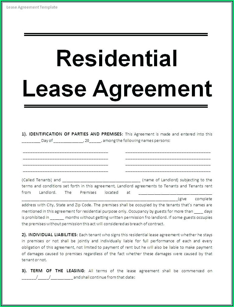 Rental Lease Agreement Template Free Victoria