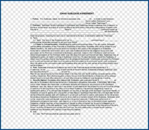 Rental Sublease Agreement Form