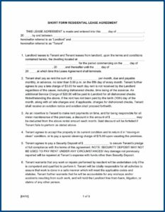 Residential Lease Sample