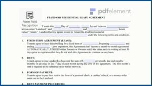 Residential Lease Template