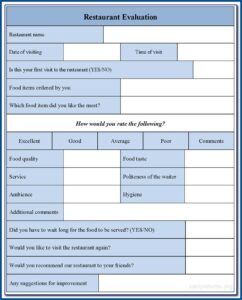 Restaurant Customer Feedback Form Template