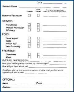 Restaurant Feedback Form Template