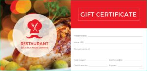 Restaurant Gift Certificate Template