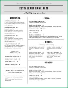 Restaurant Menu Design Templates Photoshop