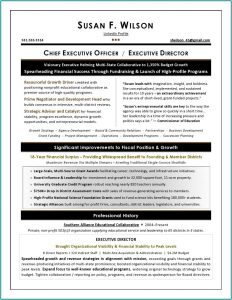 Resume Examples For Nonprofit Executives