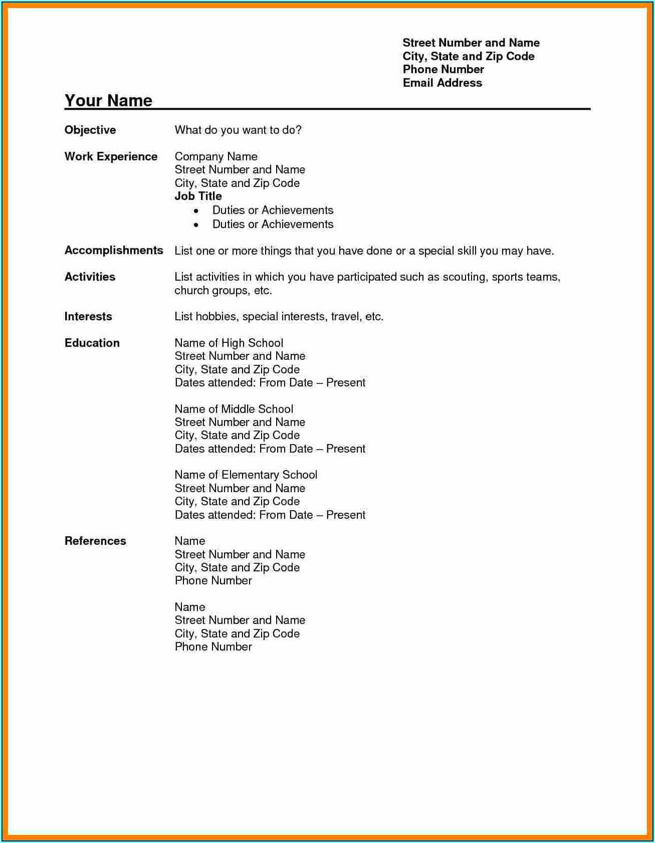 Resume Format For Experienced Free Download Pdf
