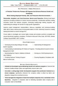 Resume Format For Hr Executive Job