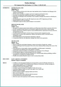 Resume Format For Japanese Translator