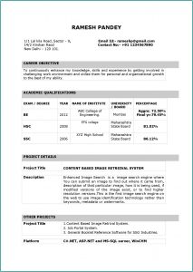 Resume Format For Teachers Job In Word Format