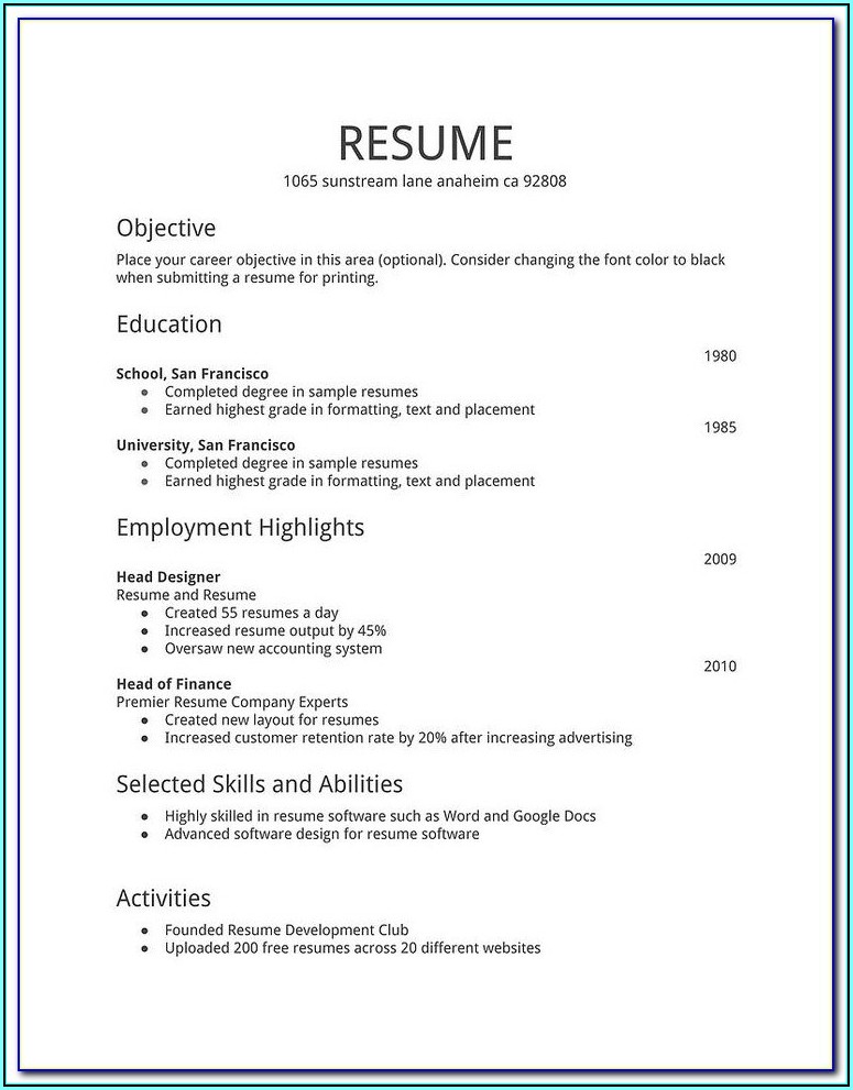 Resume Samples For Part Time Jobs In Canada