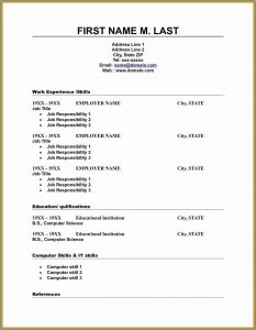 Resume Template Blank