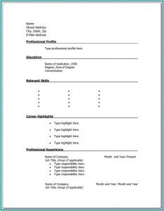 Resume Template Blank Form