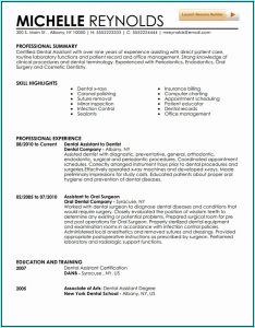 Resume Template For Dental Assistant