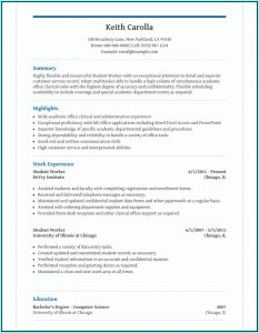 Resume Template For High School