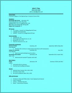 Resume Template For High School Students Australia