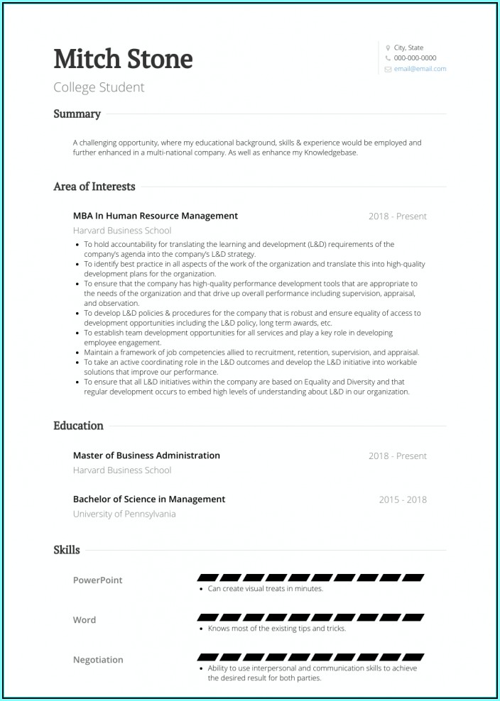 Resume Template For High School Students Canada