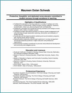 Resume Template For Nursing Instructor