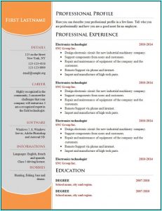 Resume Template Microsoft Word Free Download