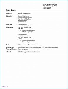 Resume Templates For High School Students With No Work Experience