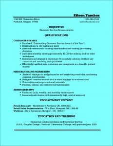 Resume Templates For Sales And Customer Service