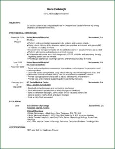 Resumes For Registered Nurses