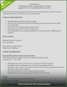 Resumes For Teachers With Experience