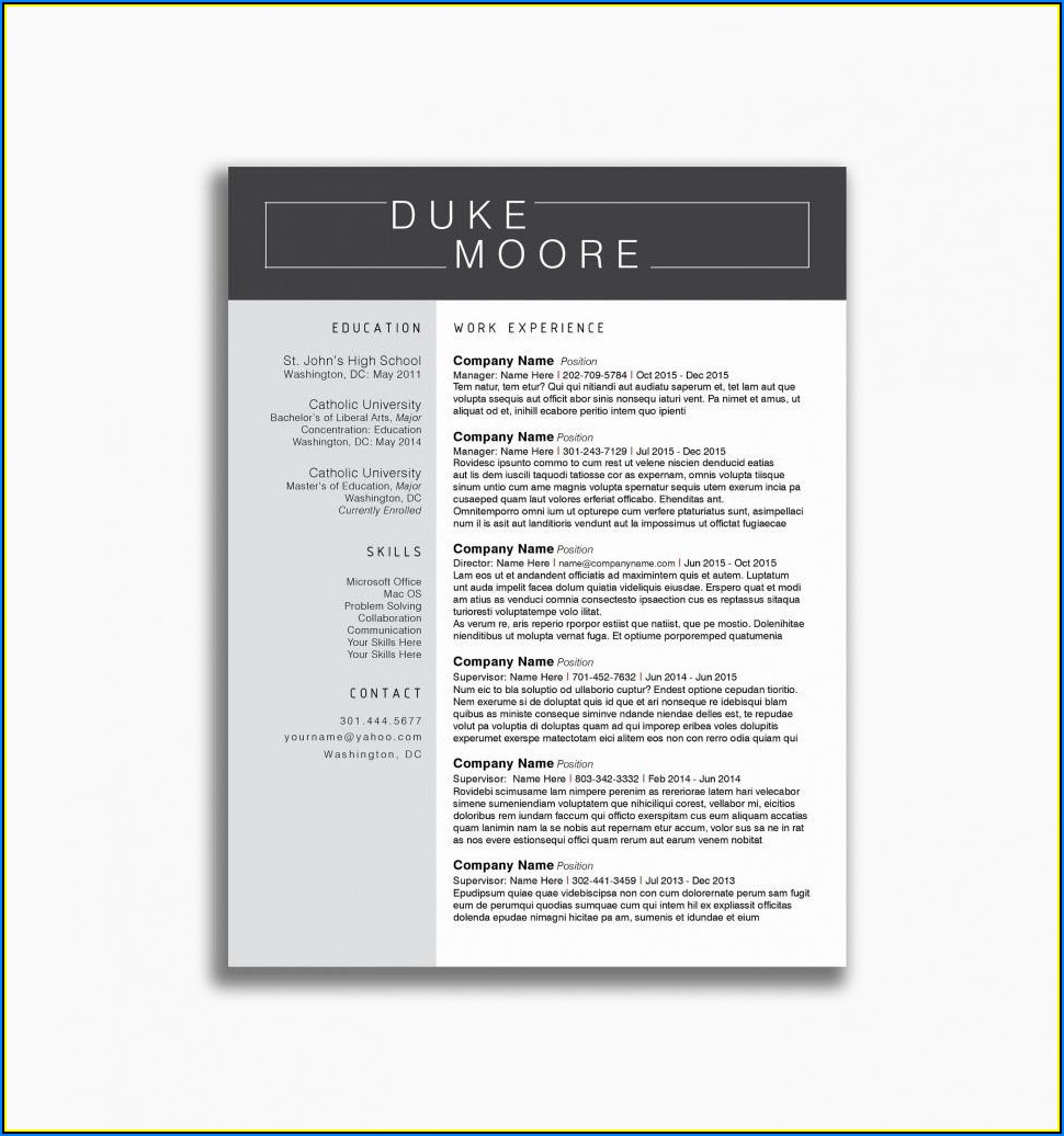 Retail Manager Resume Templates Free