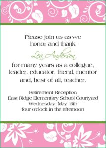Retirement Reception Invitation Template