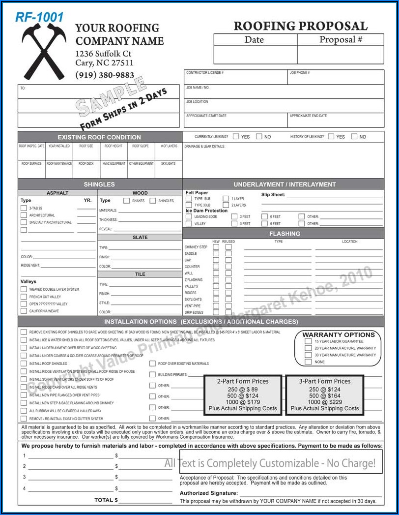 Roofing Contractor Forms