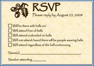 Rsvp Full Form In Wedding Cards