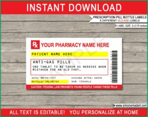 Rx Pill Bottle Label Template