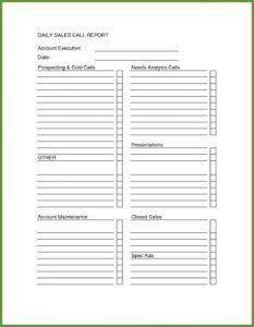 Sales Call Report Template