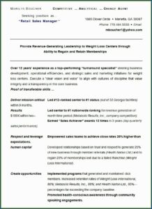 Sales Manager Resume Templates Free