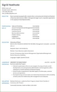 Sales Resume Templates 2018