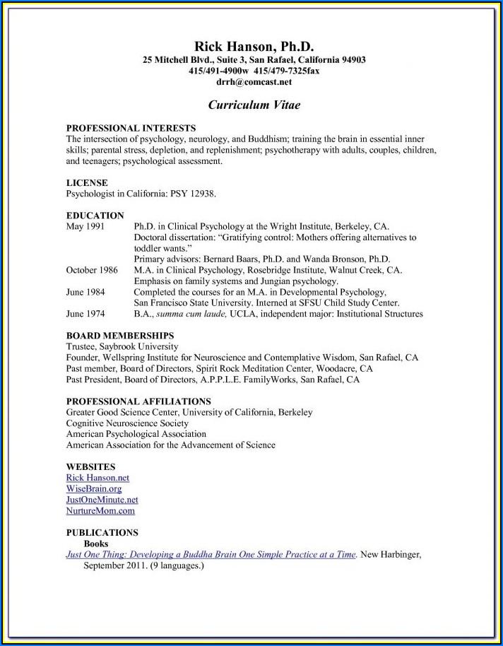 Sample Copy Of A Good Resume