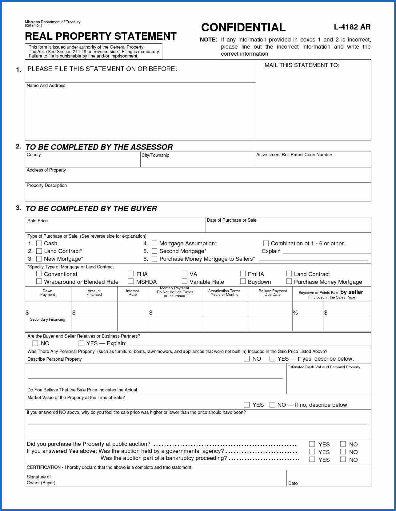 Sample Land Contract Forms Michigan