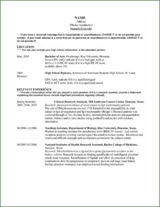 Samples Of A Good Resume