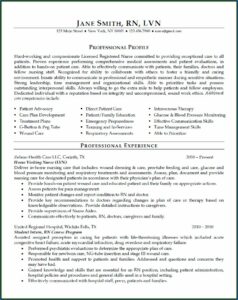 Samples Of Registered Nurse Resumes