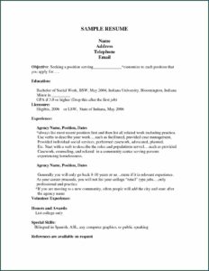 Samples Of Resume For Job